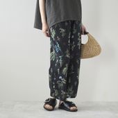 TUTIE./コットンリネンボタニカルプリントパンツ
